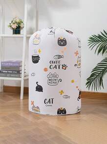 1 Stück große zylindrische Kordelzug Aufbewahrungstasche, bunte Cartoon-bedruckte Aufbewahrungstasche, geeignet für Zuhause, Zimmer und Kleiderschrank, staubdicht, platzsparend und langanhaltend Aufbewahrungstasche für Kleidung und Decken