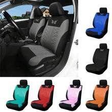 1pc Car Hot Stamping Butterfly Fabric Indentation Press Car Seat Cover All Season Universal Seat Cover