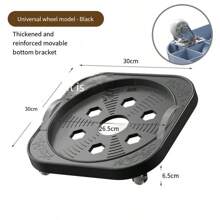 1pc Multi-Functional Gas Cylinder Storage Rack, Kitchen Gas Cylinder Base With Casters, Silent Heavy-Duty Movable Cylinder Holder, Gas Bottle Trolley Rolling Stand With Brake Wheels, Suitable For Garden And Home