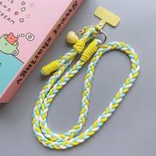 1pc Adjustable Woven Lanyard, Upgraded Version, Suitable For Outdoor Travel, Anti-Loss Phone Strap, Handmade Cute Phone Case Strap - Multicolor - View 4