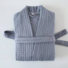 1pc Waffle Bathrobe, Summer Loose Soft Breathable Non-Stuffy, Luxurious Quality Home/Dorm Shower/Swimming Unisex Short Sleeve Robe Back To School - Multicolor - View 6