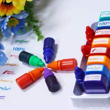 A Box Of Eight Self-Inked Teacher Stamps, Teacher Scoring Stamps, Stamp Set, Teacher Comments, Encouragement Stamps, Colorful Marks, Encouragement, Learning Supplies, Essential Stamps For The Classroom, And 8 Bottles Of Rechargeable Liquid - 套裝 - 查看 5