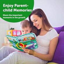 Álbum de fotos de bebé "Mi primera foto", relleno de calcetín navideño, recuerdos del crecimiento del bebé dinosaurio, libro de fotos de tela suave de familia y amigos del bebé con espejo, álbum de tela de bebé, regalo personalizado de agradecimiento por el primer cumpleaños del bebé para baby shower de recién nacido, niño pequeño, niño, niña, recién nacido, regalos de Navidad, regalos de Navidad, decoraciones navideñas