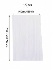 2 件白色透明薄纱背景窗帘，透明背景窗帘，适用于婚礼、招待会、照相亭和家居装饰 - 适用于订婚、迎婴派对、生日、椅子彩带和节日派对摄影背景墙装饰 - 白色 - 查看 3