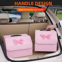 Car Trunk Storage Box Leather Multifunctional Vehicle Foldable Storage Box Organizer Car Interior Accessories