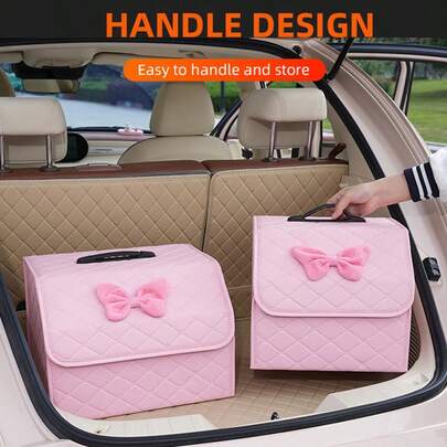 Car Trunk Storage Box Leather Multifunctional Vehicle Foldable Storage Box Organizer Car Interior Accessories