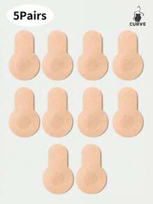 10pcs (10cm Diameter) Brand New Plus Size Reusable Invisible Non-Slip Breast Lifting Tape For Large Breasts, Anti-Glare Breast Patches And Sagging Prevention Disposable Stretch Non-Woven Nipple Patches- Sizes Fit A B C Cup