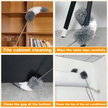 Microfiber Dusting Kit With Extendable Pole, Telescopic Duster Brush, Electrostatic Duster Brush, No Power Required, Suitable For Living Room, Bedroom, Bathroom, Kitchen Cleaning, Ceiling Fan, Furniture, Car, Wall, Floor - Multicolor - View 3