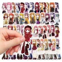 50 件卡通女孩贴纸装饰相框、储物盒、DIY 手机壳、笔记本电脑、日记本、节日礼物、彩色自粘贴纸学校用品、返校