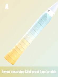 1 pieza Cinta de agarre de bádminton de color degradado, cinta de agarre antideslizante, que absorbe el sudor y los impactos para raquetas de bádminton; cinta envolvente cómoda para el mango de tenis