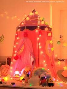 Castillo De Princesas Plegable Casa De Campaña Para Niñas - Rosa - Ver 2