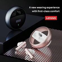 Lenovo True Wireless Bluetooth Headset LP60 Rotate To Open High Signal Efficiency Fast And Stable Ultra-Long Battery Life Audio And Video Synchronization Surging Sound Effects Semi-In-Ear Comfortable To Wear White - White - View 4
