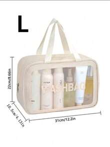 1/3 pièces Sac de toilette étanche, sac de maquillage, grand sac de maquillage transparent, organisateur de cosmétiques, sac de lavage en PVC épaissi pour le voyage et le stockage de la salle de bain, pochette de rangement des soins de la peau sac de voyage portable, grande capacité (blanc), pour vacances, plage, salle de bain, chambre, grande capacité