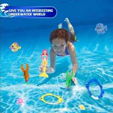 Set de 3/4/12 piezas de juguetes para bucear y jugar en la piscina - Aros de césped para jugar bajo el agua, herramientas para ejercicios de aguantar la respiración en la natación