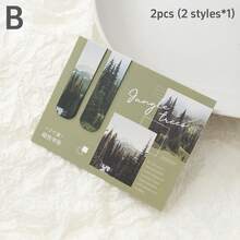 Mini Magnetic Bookmarks 2pcs/Set, Forest, Cloud And Sunset Landscape Printing, School Office Page Clips Marker Holder, Book Readers Supplies Back To School Unique Reading Gift - Multicolor - View 15