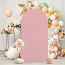 6英尺/6.6英尺/7.2英尺婚礼拱门装饰背景，适用于婚礼、派对的拱形背景，多种颜色可选，双面弹力布拱形背景（不含拱门支架） - 彩色 - 查看 8