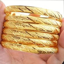 3/6 Stücke sandig-goldfarbene, exquisit handgefertigte Meteorregen Armreife mit 24 Karat Goldplattierung, 10mm breit, geeignet für Frauen, ohne Verpackungsbox