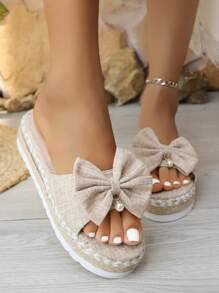 New Design Thick Sole Fashion Women Sandals Slip-On, Comfortable Casual Shoes, Black