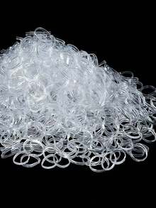 50/500/1000 条一次性女士简约时尚可爱休闲高弹力加厚宽 1.5 厘米/0.6 英寸橡胶彩色发带，适合女性日常化妆、通勤、运动、高马尾使用、发饰、健身配件、发带、发饰、马尾辫夹、发圈、发橡皮筋