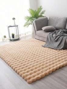 1 pieza Alfombra de felpa tipo sherpa de color camello, suave, sin desprendimiento y fácil de limpiar, apta para dormitorio, sala de estar, decoración del hogar, alfombra para sofá, mesa de centro, vestidor, área de tocador, habitación tatami, etc.