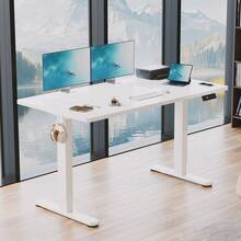 Devoko Gunji Electric Standing Desk Height Adjustable Sit-Stand Desk With Memory Smart Panel - White - View 1