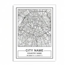 1 buc/3 buc postere de perete, cadru opțional, vintage personalizat la nivel mondial, orice hartă a orașului, poster nordic și imprimare, artă de perete pe pânză, pictură în orice oraș, imagini de perete pentru decorul camerei de zi