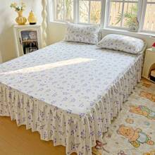 Juego de cama de 3 piezas con estampado digital simple y suave y cómodo, 1 * sábana ajustable + 2 * fundas de almohada, sin edredón, juego de ropa de cama estampada transpirable para dormitorio, habitación de invitados, cama King/Queen/Doble, hipoalergénico, diseño reversible, para todas las estaciones, lavable a máquina