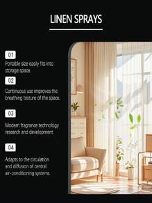 Fragrant Linen Spray - Home Fragrance Mist, Lightweight Air Freshener, Designed To Quickly Refresh Indoor Air Quality. It Can Quickly Release Fresh Fragrance. Suitable For Curtains/Sofas/Carpets. Neutralizes Deep-Seated Odors On Fabrics. Provides Long-Lasting Fragrance Retention.