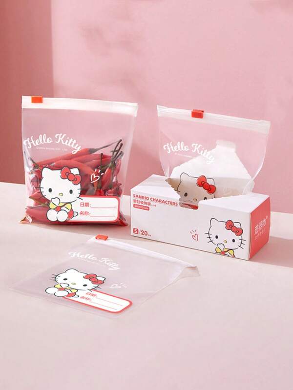 Sanrio Sacchetti con chiusura lampo Sanrio, sacchetti di stoccaggio Sanrio rinforzati, sacchetti congelatore riutilizzabili per l'organizzazione del cibo per bambini, contenitori ermetici per la casa e la cucina