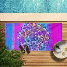 1 pezzo Asciugamano da spiaggia stampato in fibra ultrafine super assorbente, elementi essenziali da viaggio, accessori da viaggio, elementi essenziali da spiaggia