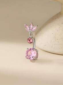 1pc Luxury Fashion Double Leaf Cubic Zirconia Belly Button Ring Piercing Body Jewelry For Women - Double-headed Leaves - View 17