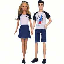 Set de 4 piezas de ropa de mezclilla para familia de 4 miembros para Barbies de 11 pulgadas (29-32 cm) de pareja/familia, sin incluir las muñecas ni los zapatos, regalo festivo