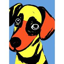 1pc Wall Arts Posters Optional Frame Modern Colorful Cute Dog Posters Canvas Painting Cartoon Abstract Animal Modern Wall Art Picture For Kid Room Home Decoration Painting