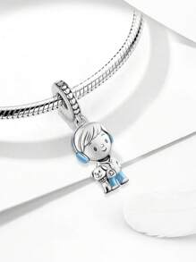 1 pièce Élégante perle charme en argent sterling 925 de la série infirmière de l'amour, adaptée pour les bracelets et bracelets des femmes, idéale pour la confection de bijoux DIY et la décoration de tenues quotidiennes pour les filles. Un accessoire abordable pour la rentrée scolaire.