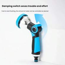 1 pieza de pistola de agua para regar plantas, con cabezal rociador envuelto en pegamento y 10 funciones. Herramienta de riego automático para jardines, con una pistola rociadora para regar vegetales y jardines