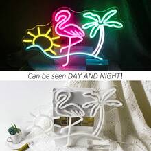 Flamingo Sun Palm Tree Neon Signs LED Neon Light Sign Light Up Neon Signs Wall Decor For Game Room Bedroom Home Bar Living Room - Flamingo - View 3