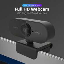 Cámara web HD de 1080P para computadora portátil de escritorio, mini cámara web USB con micrófonos, cubierta para cámara web