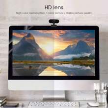 Cámara web HD de 1080P para computadora portátil de escritorio, mini cámara web USB con micrófonos, cubierta para cámara web