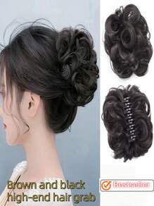 Accessorio elegante per chignon sintetico | Disegno multicolore a forma ovale con morsetto | Accessorio versatile per chignon alto adatto per signore | Adatto per uso quotidiano e occasioni speciali | Perfetto regalo per lei, accessorio per capelli