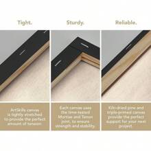 Black Canvas, Stretched Canvases For Painting, Supplies For Artists, 11x14, 2-Pack