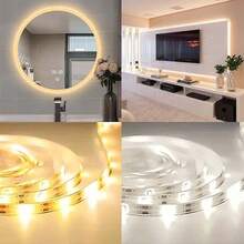 1条100-2000厘米/39.37-787.4英寸2835暖白光LED灯带，带501按钮开关，USB供电，适用于家居装饰、节日派对、生日、卧室、衣柜等。 - Switch button LED light strip - 查看 4