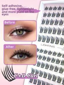 80/100 racimos DIY de pestañas postizas falsas pequeñas y delgadas, pestañas segmentadas, con rizado C+D ligero, pestañas individuales autoinjertas