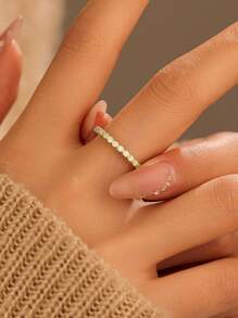 1 pieza Anillo de dedo de plata esterlina 925 exquisito, elegante y lujoso con zirconia brillante dorada para mujer, accesorio de joyería de regalo para boda y fiesta de compromiso