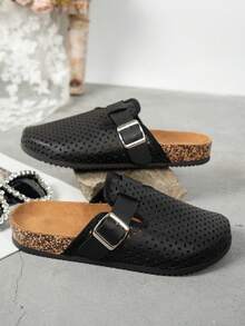 Unisex Adjustable Slip-On House Slippers, Non-Slip & Durable For Indoor/Outdoor Wear - 3600 Black - View 9