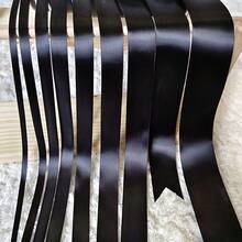 1pc Black Polyester Woven Ribbon Roll, 0.6/1/1.5/2/2.5/4/5cm Width, 22 Meters Long, Bow Decor Ribbon For Floral, Baking, Gifts, DIY Craft, Jewelry Packaging - Black - View 5