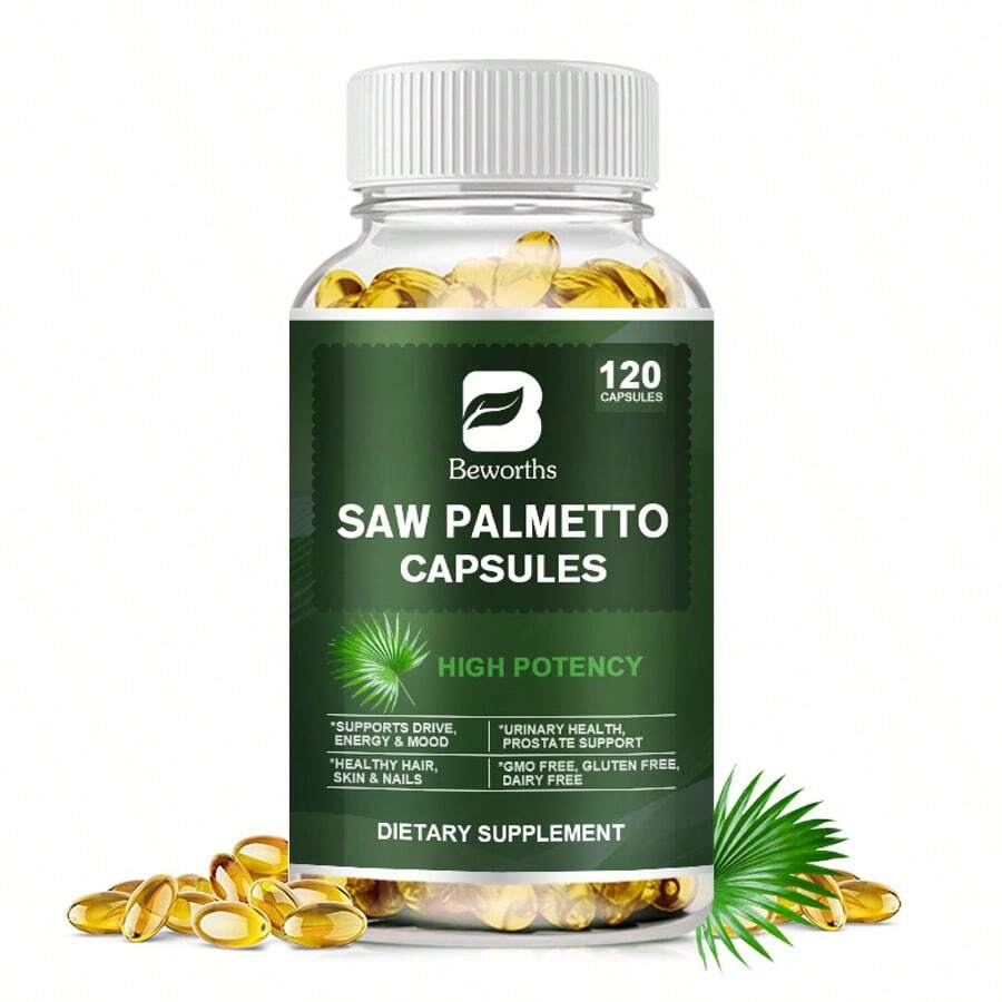 B BEWORTHS 1 BOTTLE Saw Palmetto Extract 500mg | 120 Capsules | Prostate Supplement - 120 chiếc - Xem 1