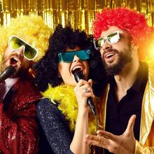 1 pieza Peluca afro de 80g de colores divertida de payaso para fiestas, suministros de fiesta, disfraz de carnaval, disfraz de Navidad, disfraz de Año Nuevo, unisex