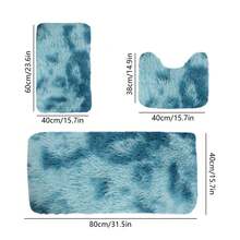 3 件 /4 件 /5 件 /6 件混合颜色浴室地毯、马桶垫通用柔软舒适防滑厚实可机洗易干洗，非常适合卧室、浴缸、卫生间地板、淋浴房、洗衣房、厨房和室内区域返校秋季装饰入口装饰 - 藍色 - 查看 3