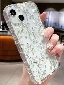 Fresh Leaf And Flower Design TPU Shockproof Phone Case Compatible With IPhone 11 12 13 14 15 Pro Max/13promax Xr Xs 16 Sweet 16promax, S24 S20FE S23+ A54 5G/A52/A14/A15/A12/S22/S21 A33 5G Galaxy A50 S25 And More, Gift For Men And Women