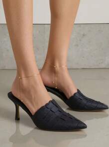 1 pieza Tobillera enchapada en oro de 18K de tamaño ajustable, adecuada para playa, San Valentín, uso diario, Día de la Madre, regalo